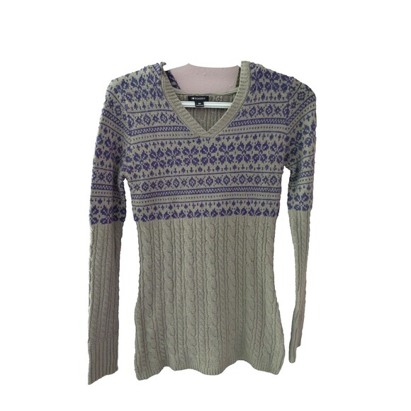 I Heart Ronson Hooded Cable Fair Isle Sweater Women's Size XS - Picture 1 of 12